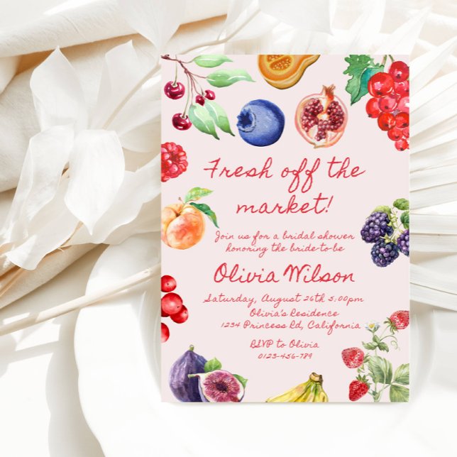 Fresh Off The Market Bridal Shower | Fruit-Themed Invitation (Creator Uploaded)