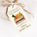 Fresh Off The Market Bridal Shower Gift Tags<br><div class="desc">Celebrate the bride-to-be with a touch of rustic charm and fresh elegance! Our "Fresh Off The Market" bridal shower collection is the perfect way to set the stage for a memorable gathering. These beautifully crafted gift tags feature a stunning watercolor illustration of a wooden box brimming with vibrant fruits and...</div>
