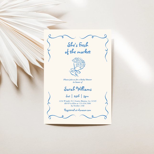 Fresh off the Market Bridal Shower Invitation (Creator Uploaded)