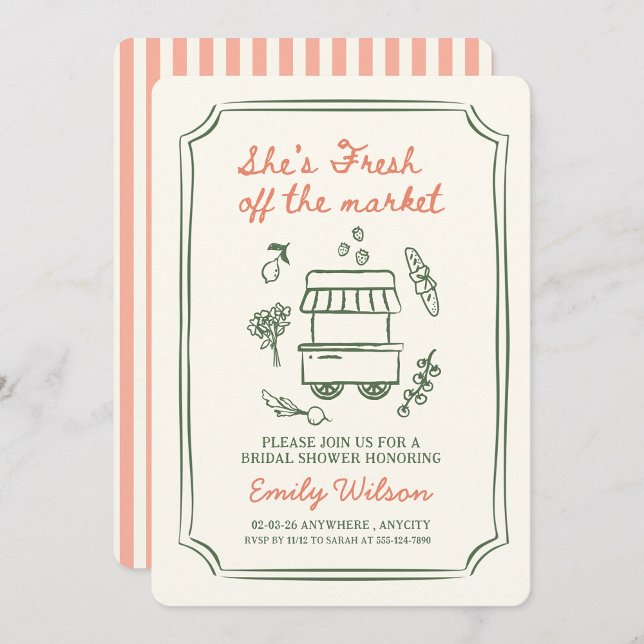 Fresh Off the Market Bridal Shower Invitation (Creator Uploaded)