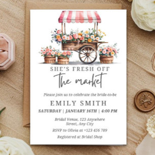 Fresh Off The Market Bridal Shower Invitation Temp