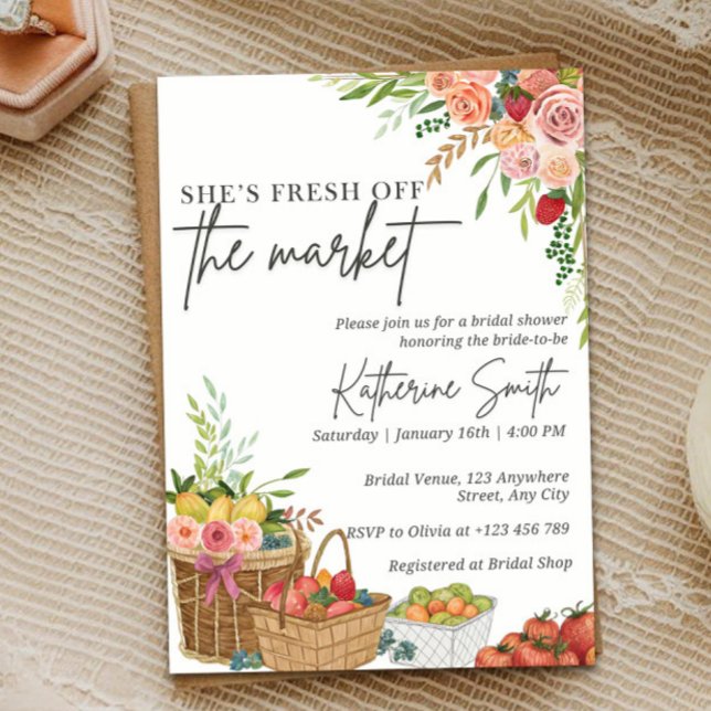 Fresh Off The Market Bridal Shower Invitation Temp (Creator Uploaded)