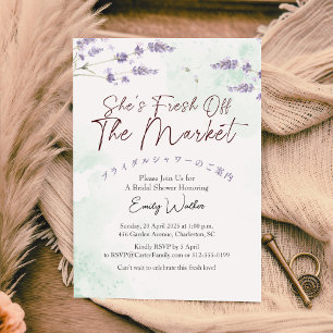 Fresh Off the Market Bridal Shower Lavender Green Invitation