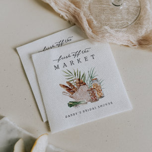 Fresh Off the Market Bridal Shower Napkin
