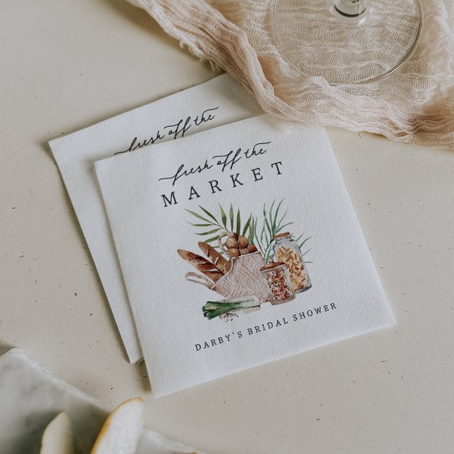 Fresh Off the Market Bridal Shower Napkin (Creator Uploaded)