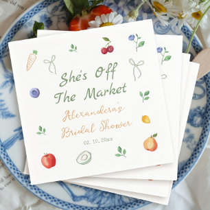 Fresh Off the Market Bridal Shower Napkin