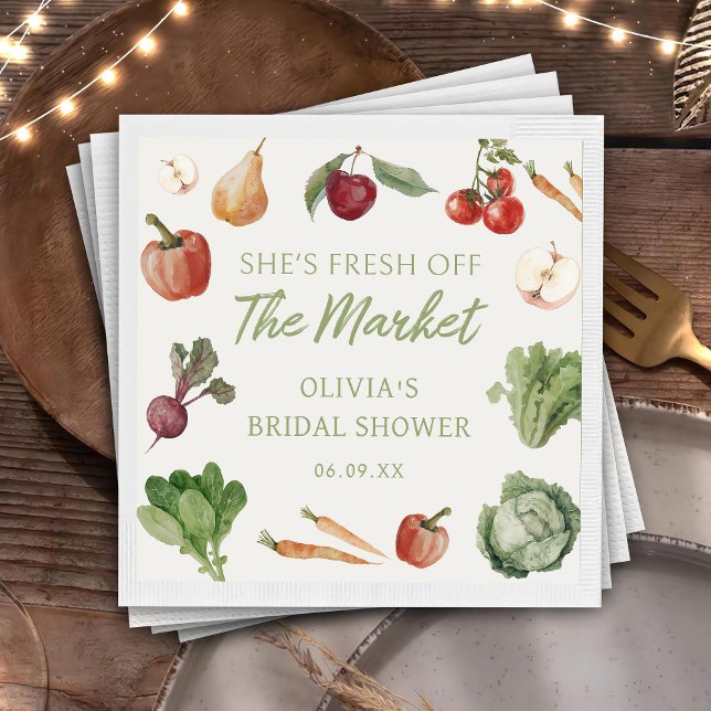 Fresh Off The Market Bridal Shower Napkins (Creator Uploaded)