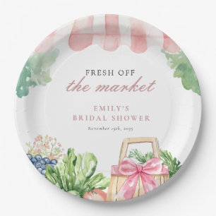 Fresh Off The Market Bridal Shower Paper Plate