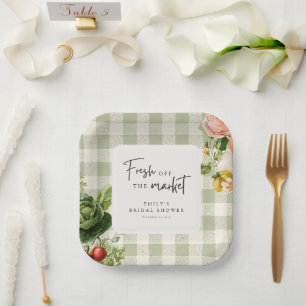 Fresh Off The Market Bridal Shower Paper Plate