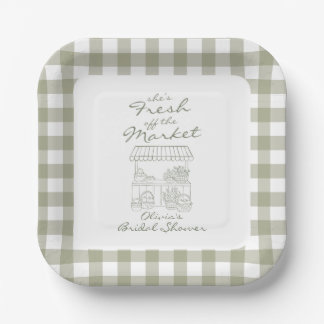 Fresh off the Market Bridal Shower Paper Plate