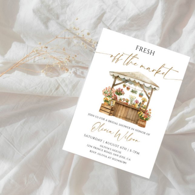 Fresh Off the Market Bridal Shower Party Invitation (Creator Uploaded)
