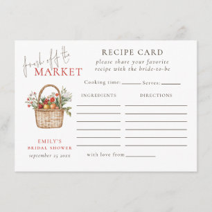 Fresh Off The Market Bridal Shower Recipe Card