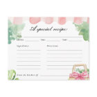 Fresh Off The Market Bridal Shower Recipe Card