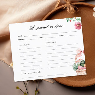 Fresh Off The Market Bridal Shower Recipe Card