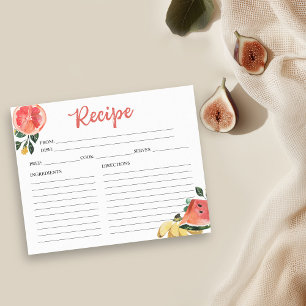 Fresh Off The Market Bridal Shower Recipe Cards
