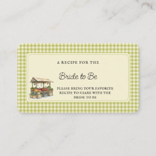 Fresh Off the Market Bridal Shower Recipe Enclosure Card
