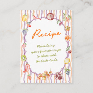 Fresh Off The Market Bridal Shower Recipe Enclosure Card