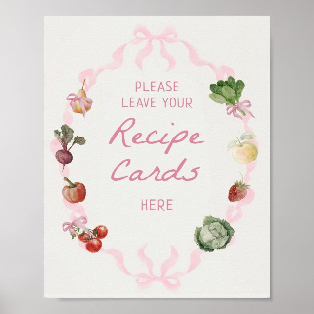 Fresh Off The Market Bridal Shower Recipe Poster (Front)