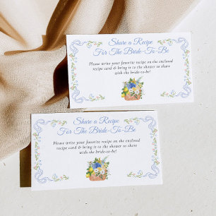 Fresh Off The Market Bridal Shower Recipe Request Enclosure Card