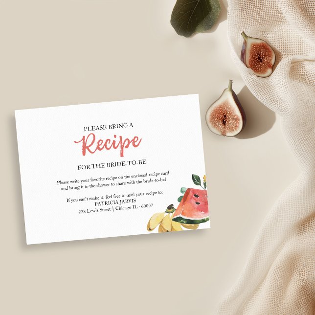 Fresh Off The Market Bridal Shower Recipe Request  Invitation (Creator Uploaded)