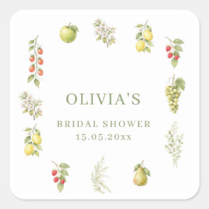 Fresh Off The Market Bridal Shower  Square Sticker