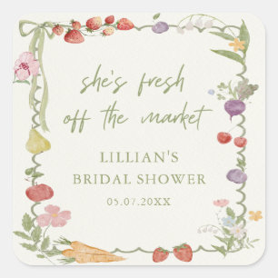 Fresh Off the Market Bridal Shower Sticker