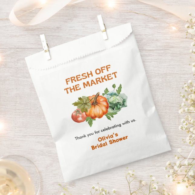 Fresh Off The Market Bridal Shower Thank You  Favour Bag (Clipped)