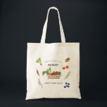 Fresh off the market  Bridal shower  Tote Bag<br><div class="desc">Cute farmers market fresh food inspired hand painted fruits and vegetables Fresh off the market Bridal shower tote.</div>