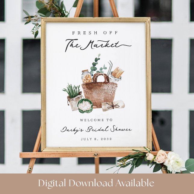 Fresh Off the Market Bridal Shower Welcome Sign (Creator Uploaded)