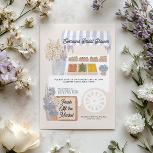 Fresh Off the Market Cart Bridal Shower Invitation