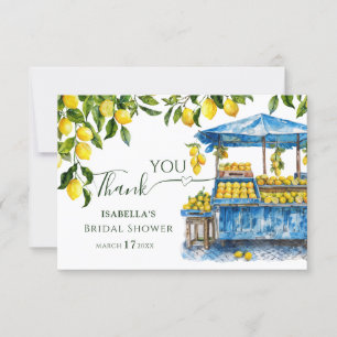 Fresh Off The Market Citrus Lemon Bridal Shower  Thank You Card