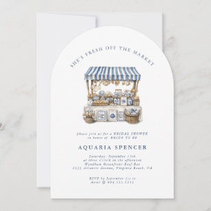 Fresh off the Market - Coastal Market Bridal  Invitation