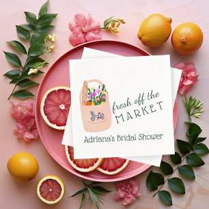 FRESH OFF THE MARKET Cute Custom Bridal Shower Napkin