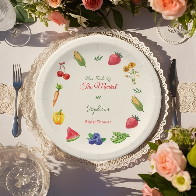 Fresh Off the Market Farm Bridal Shower Paper Plate (Creator Uploaded)