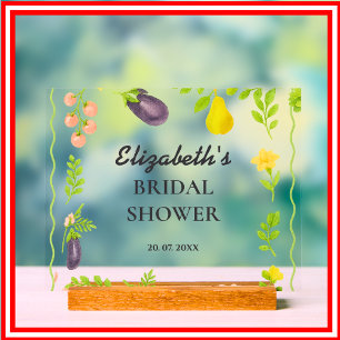 Fresh Off The Market Farmers Market Bridal Shower Acrylic Sign