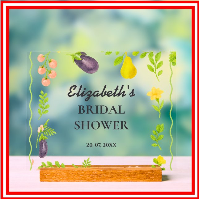 Fresh Off The Market Farmers Market Bridal Shower Acrylic Sign (Creator Uploaded)