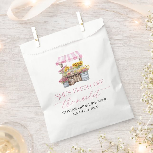 Fresh Off The Market Farmers Market Bridal Shower Favour Bag (Clipped)