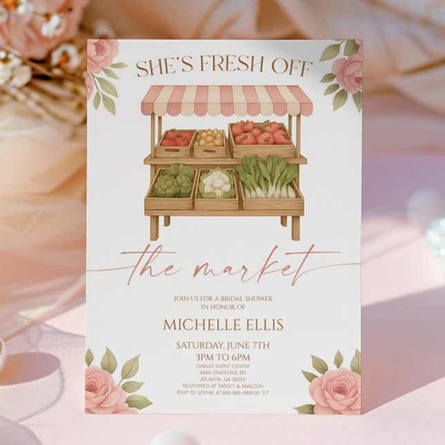 Fresh Off The Market Farmer's Market Bridal Shower Invitation (Creator Uploaded)