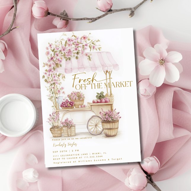 Fresh Off The Market Farmers Market Bridal Shower Invitation (Creator Uploaded)