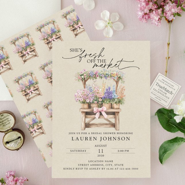 Fresh Off the Market Farmers Market Bridal Shower Invitation (Creator Uploaded)