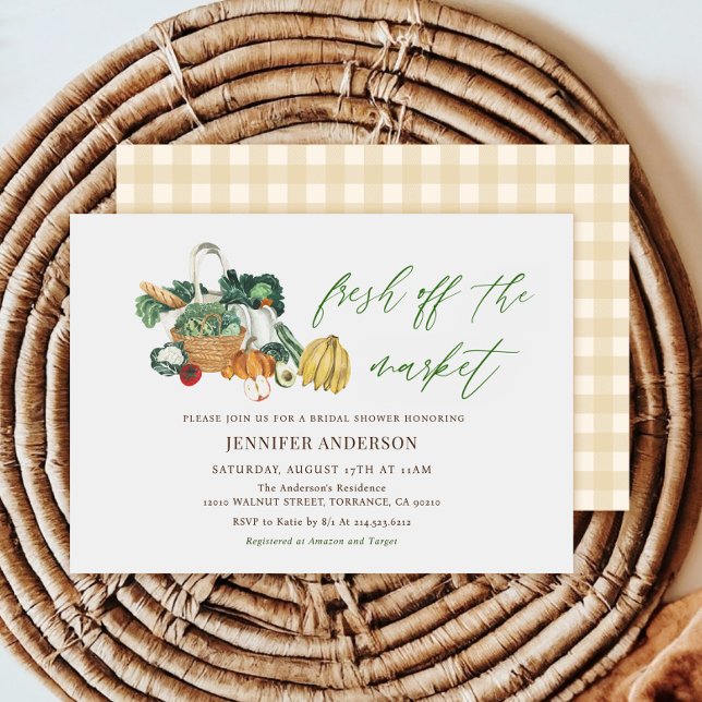Fresh Off The Market Farmers Market Bridal Shower Invitation (Creator Uploaded)