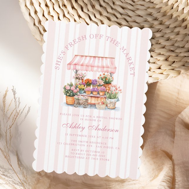 Fresh Off The Market Farmers Market Bridal Shower Invitation (Creator Uploaded)