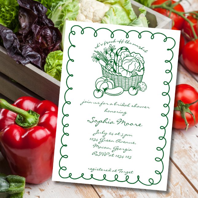 Fresh Off The Market Farmers Market Bridal Shower Invitation (Creator Uploaded)