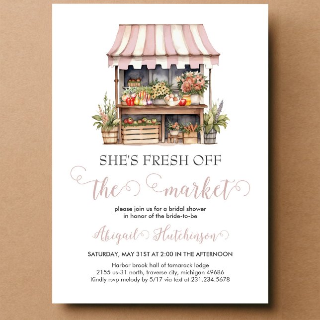 Fresh off The Market Farmer's Market Bridal Shower Invitation (Creator Uploaded)