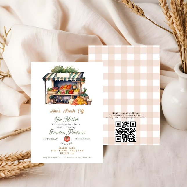 Fresh Off The Market Farmers Market Bridal Shower  Invitation (Creator Uploaded)