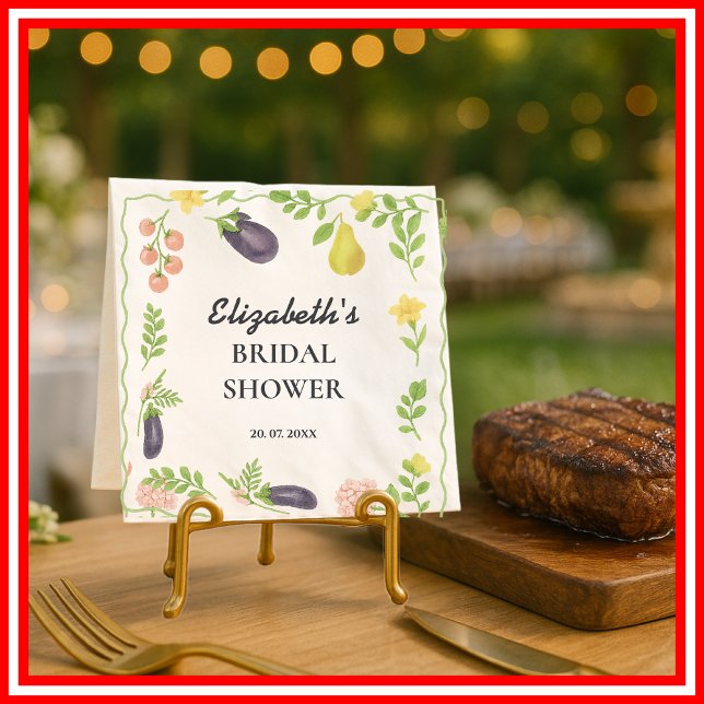 Fresh Off The Market Farmers Market Bridal Shower Napkin (Creator Uploaded)