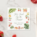 Fresh off the Market Farmer's Market Bridal Shower Napkin<br><div class="desc">Elevate your bridal shower with these rustic farmer’s market-inspired cocktail napkins! Featuring a charming “Fresh Off the Market” design with vibrant fruits and vegetables, they add the perfect touch to your celebration. Ideal for serving drinks, appetizers, or desserts, these napkins bring a fresh and elegant feel to any bridal shower...</div>