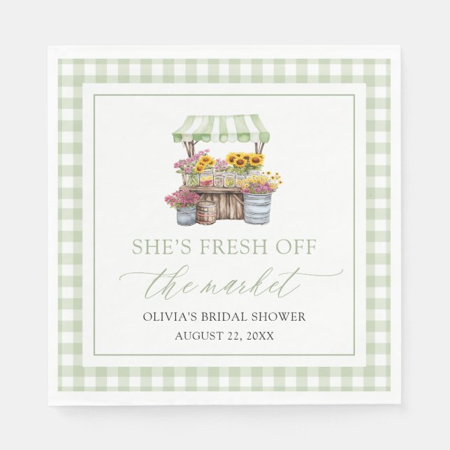 Fresh Off The Market Farmers Market Bridal Shower Napkin (Front)