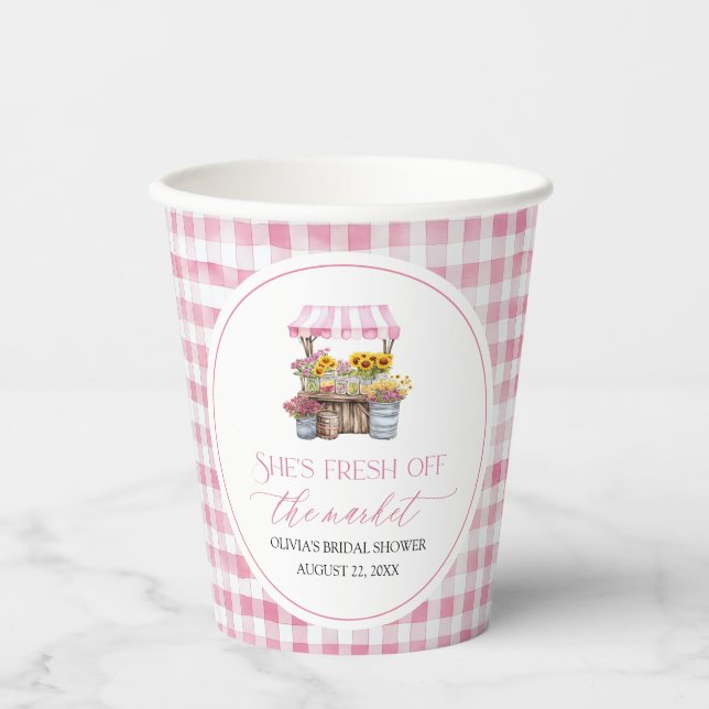 Fresh Off The Market Farmers Market Bridal Shower Paper Cups (Front)