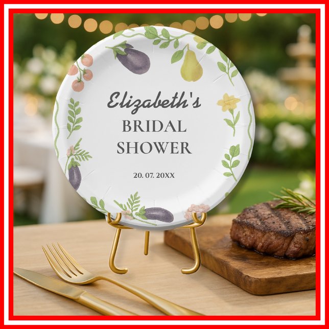 Fresh Off The Market Farmers Market Bridal Shower Paper Plate (Creator Uploaded)